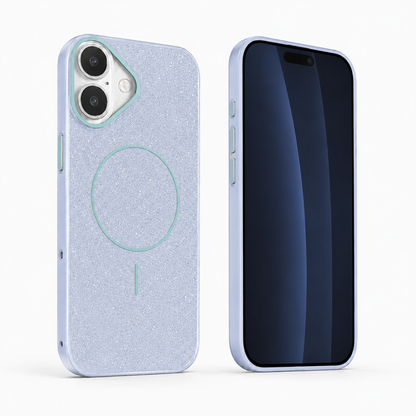 Luxury Light Blue iPhone 16 Phone Case | Shockproof TPU MagSafe Mobile Cover