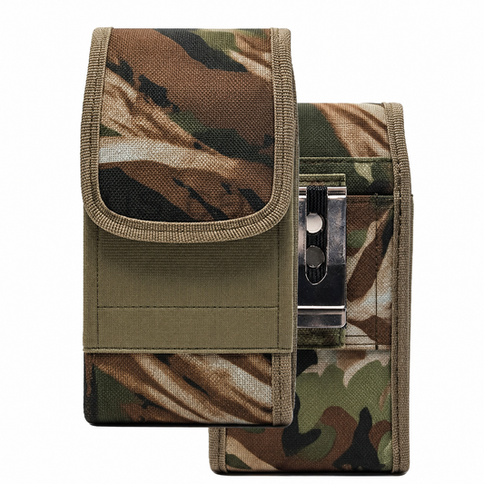 Camo Belt Pouch for Apple iPhone 18 Pro Max with Card Slot & Metal Clip