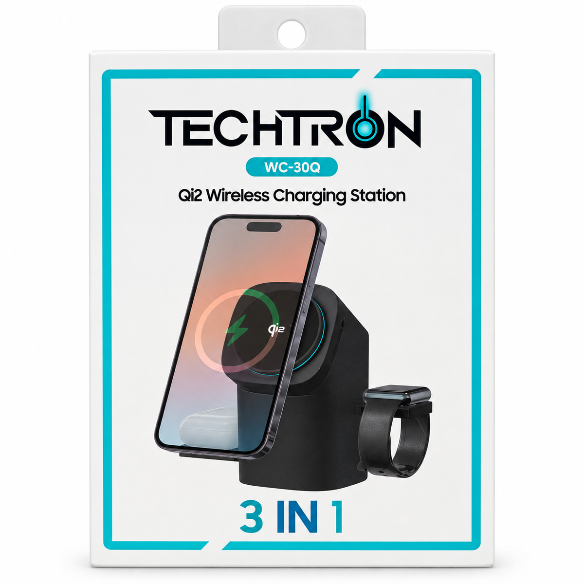 WC-30Q Qi2 3-in-1 wireless charging station