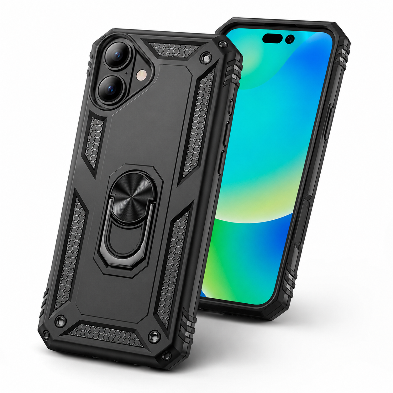 MagSafe-compatible black iPhone 17 case with raised camera protection