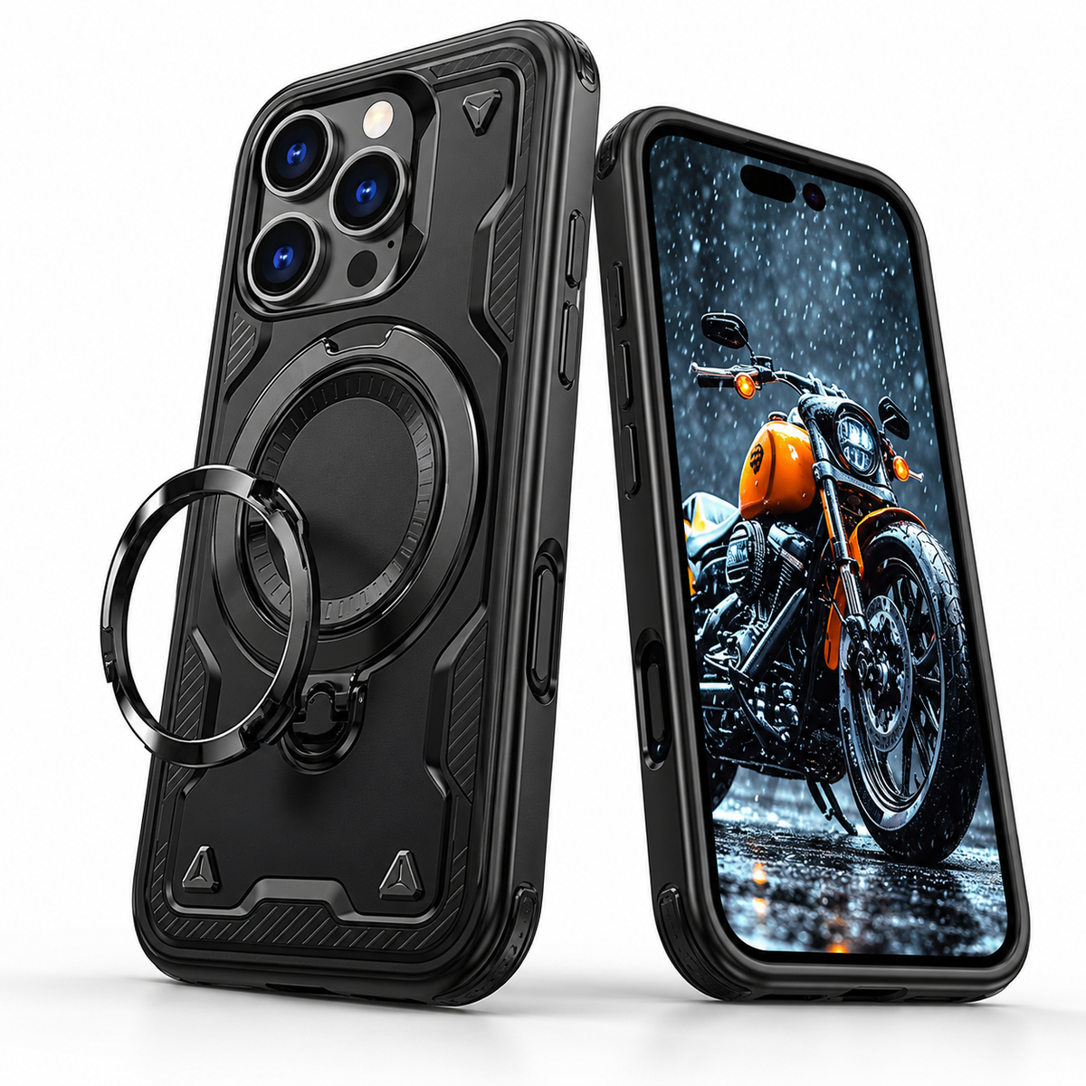 Sparta black iPhone 12 / 12 Pro phone cover with MagSafe compatibility and ring holder.