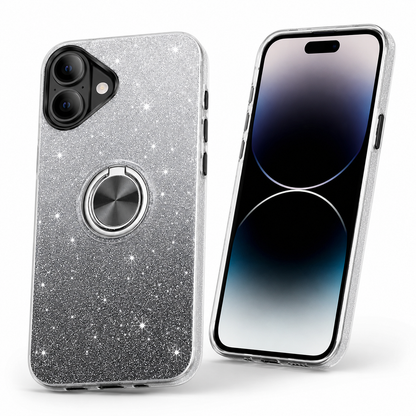 Shockproof glitter ring holder case for Apple iPhone 17