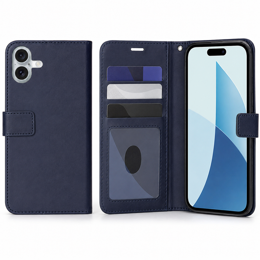 Navy Photo ID wallet case for Apple iPhone 17 with card holder