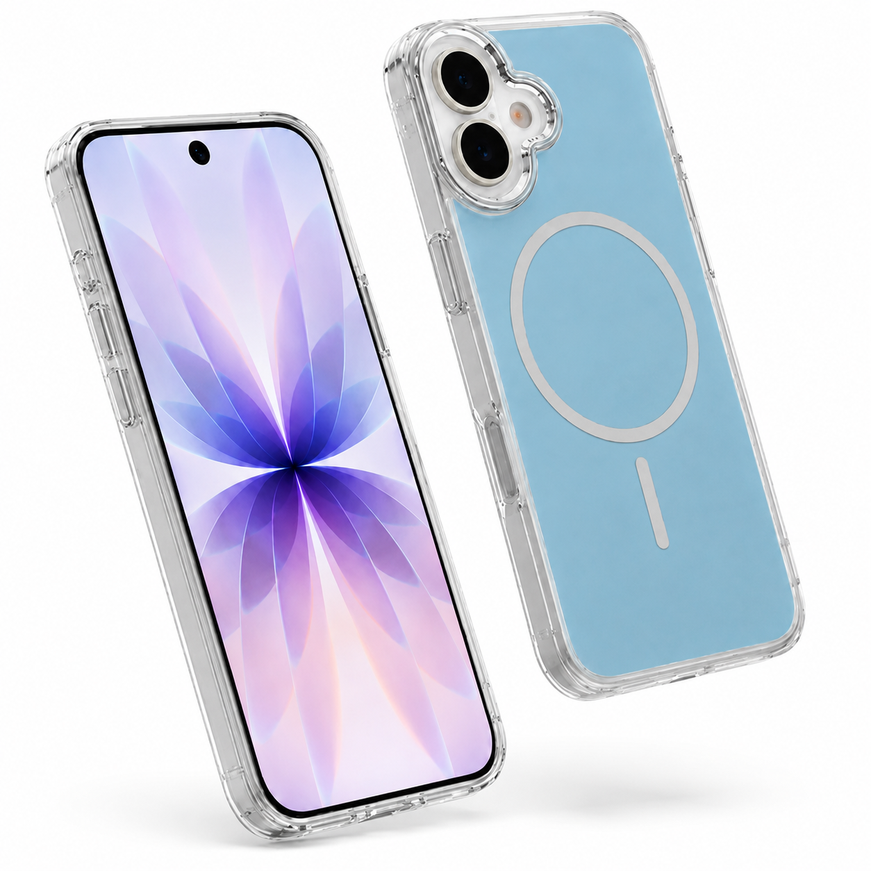 Light Blue MagSafe Case for Apple iPhone 17, Crystal Clear Mobile Cover, Slim Protective Phone Case