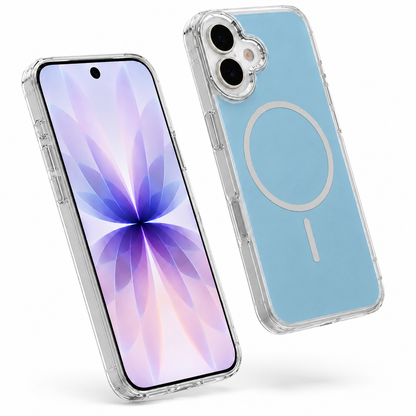 Light Blue MagSafe Case for Apple iPhone 17, Crystal Clear Mobile Cover, Slim Protective Phone Case