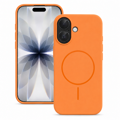 MagSafe Vibrant Silicone Case for Apple iPhone 17 – Orange 