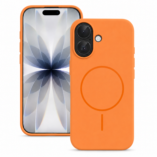 MagSafe Vibrant Silicone Case for Apple iPhone 17 – Orange 