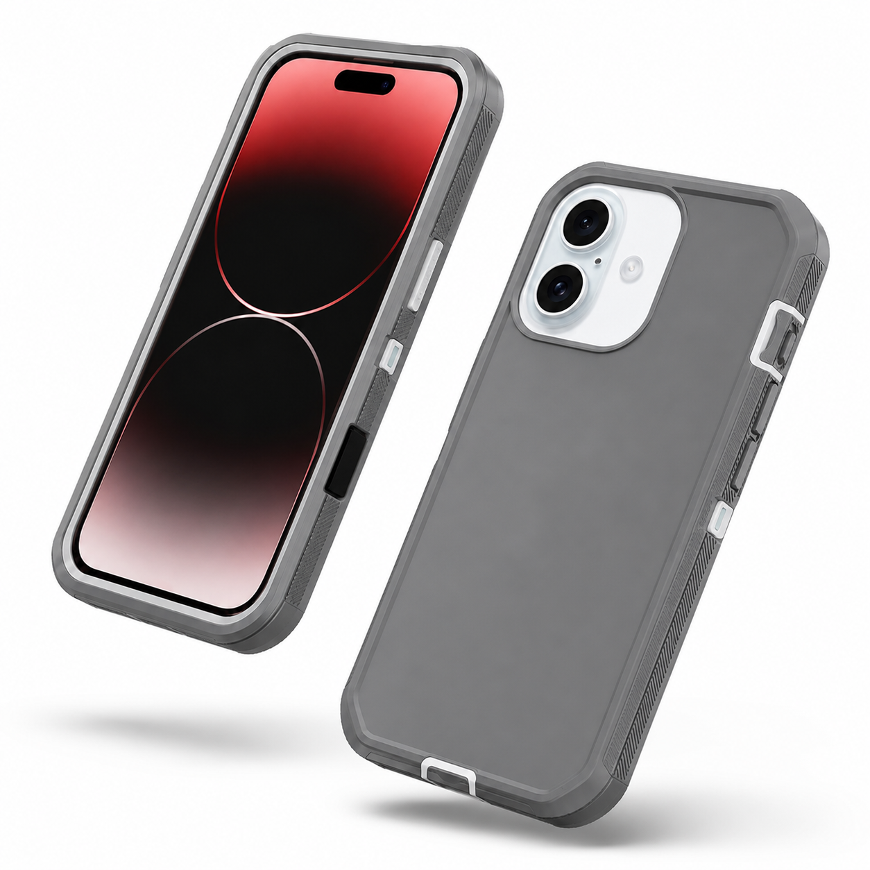 Impact-resistant matte grey mobile cover for Apple iPhone 17