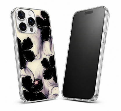 Black floral iPhone 12 protective MagSafe phone cover