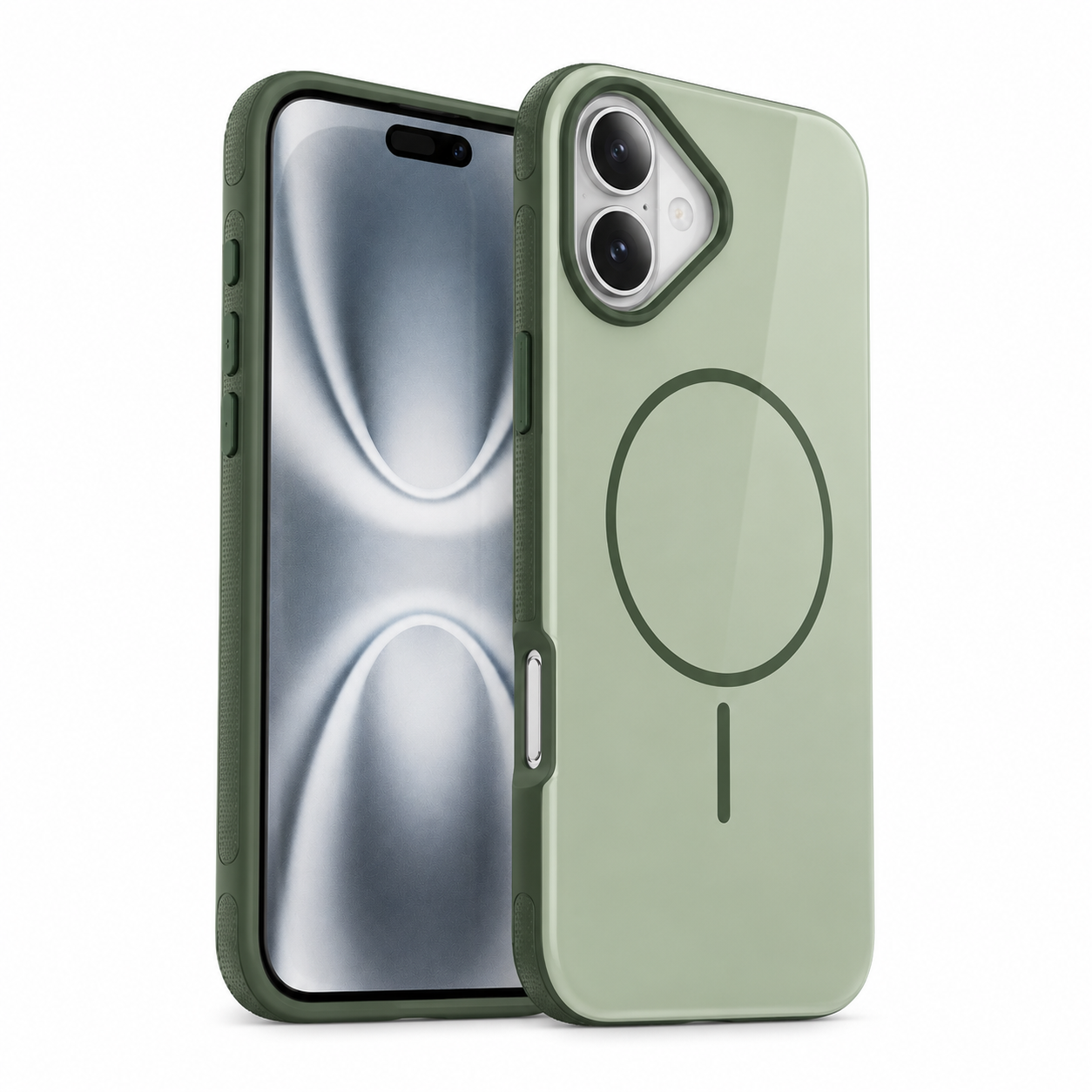 Luxury phone cover for Apple iPhone 17 with MagSafe compatible case support and premium green design