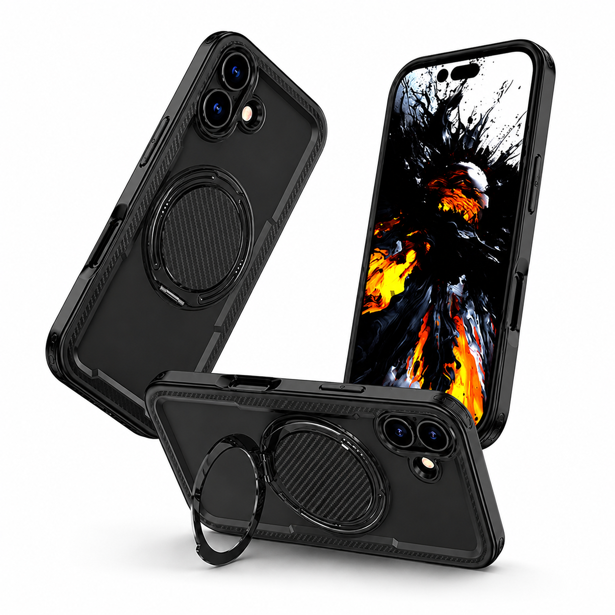 Premium Black Phone Cover Impact Resistant Mobile Case for Apple iPhone 17