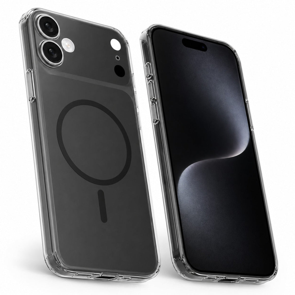Premium Transparent Black Phone Case, Military Grade Protective Cover, Anti Scratch iPhone 16 Case