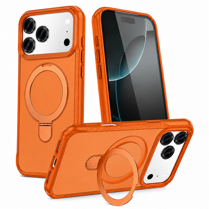 Shockproof MagSafe phone case for iPhone 17 Pro Max orange mobile cover