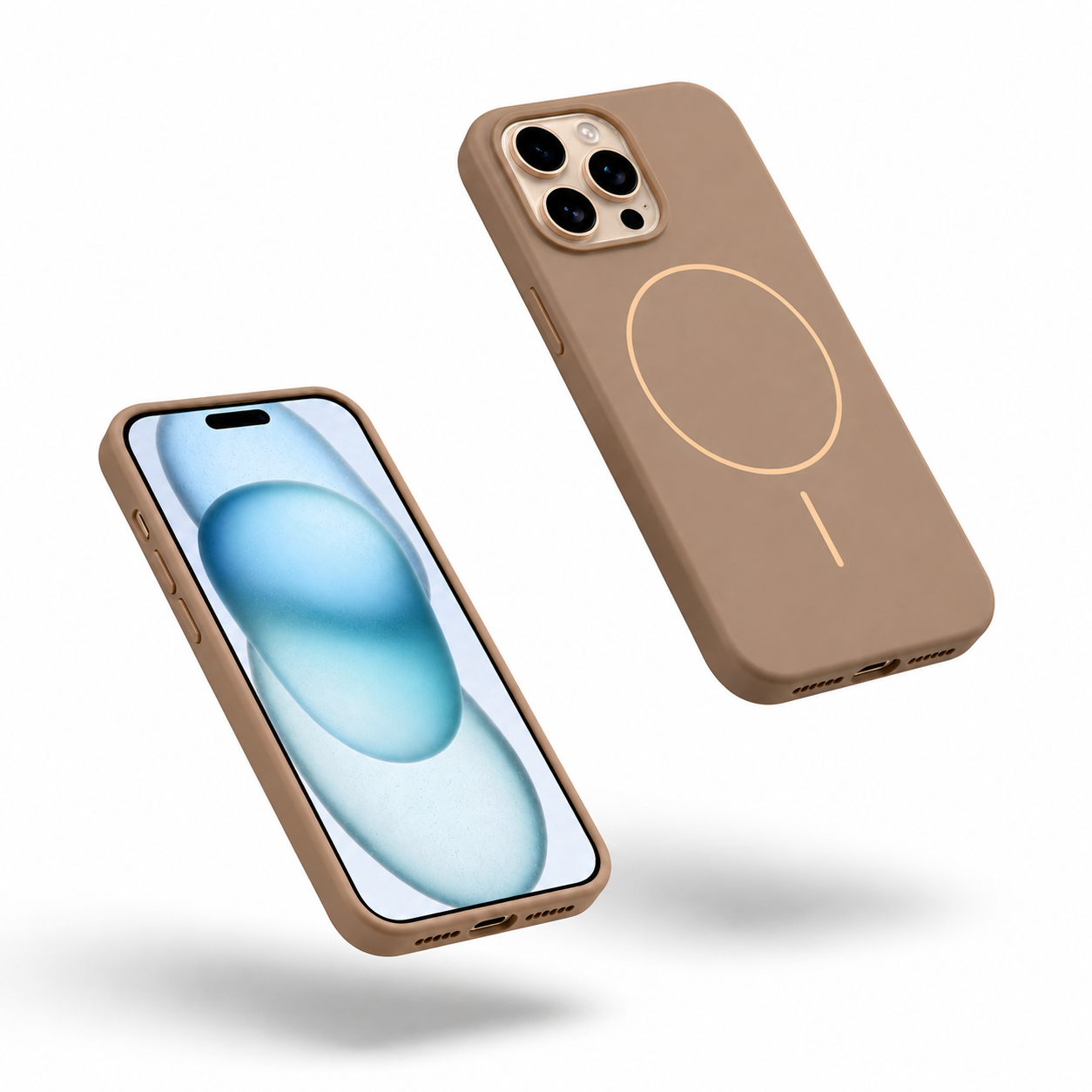 Slim MagSafe compatible desert gold iPhone 12 Pro silicone case