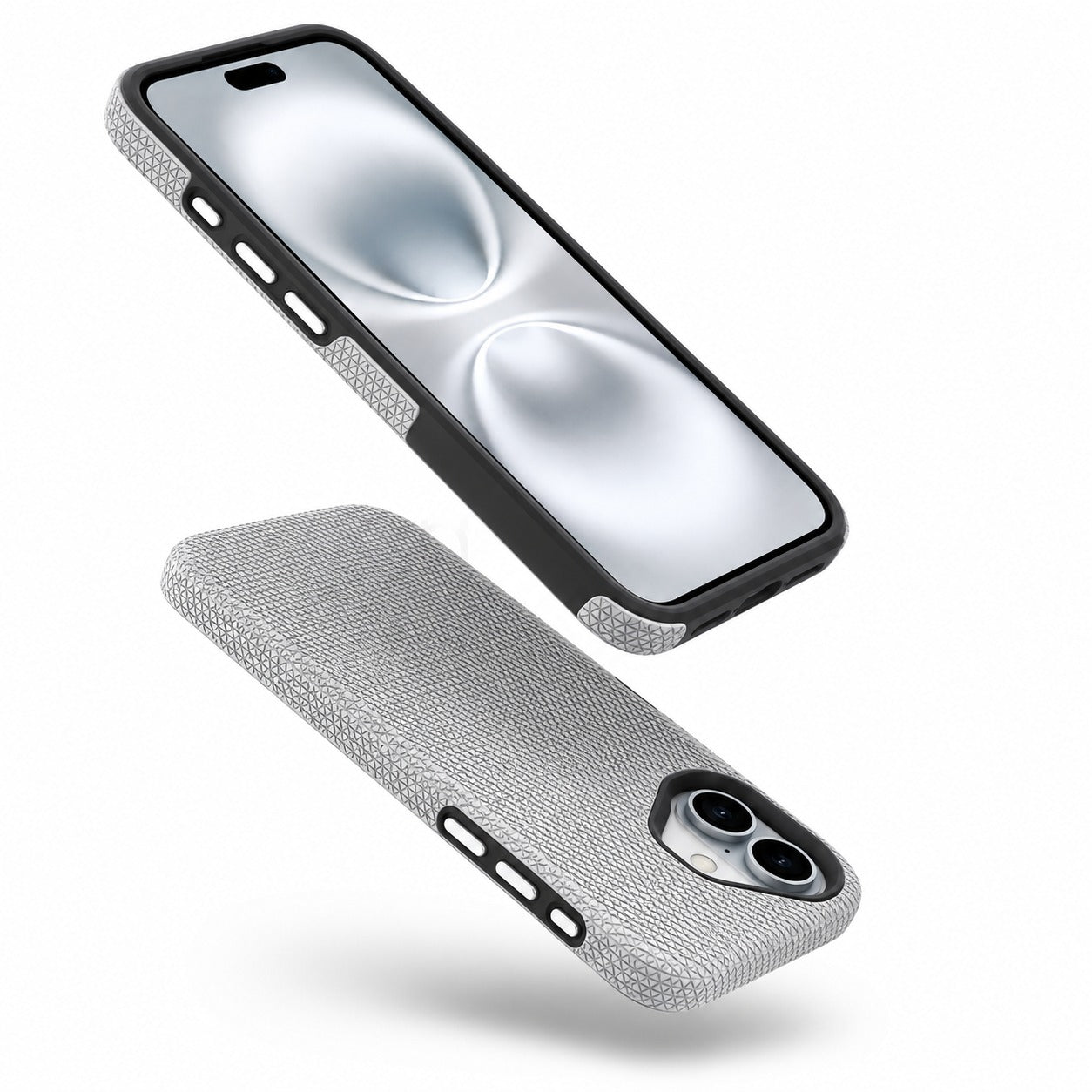  Triangle Case Apple iPhone 16 Grey, Luxury Mobile Cover, Durable Shockproof Smartphone Case, MagSafe Phone Cover