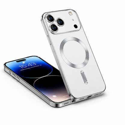MagSafe Compatible Silver Electro Matt iPhone 17 Pro Max Designer Phone Case