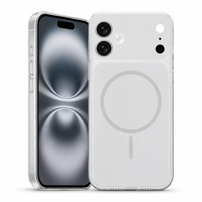 White MagSafe iPhone 17 Case, Transparent Phone Cover, Shockproof Protective Case, MagSafe Compatible Case