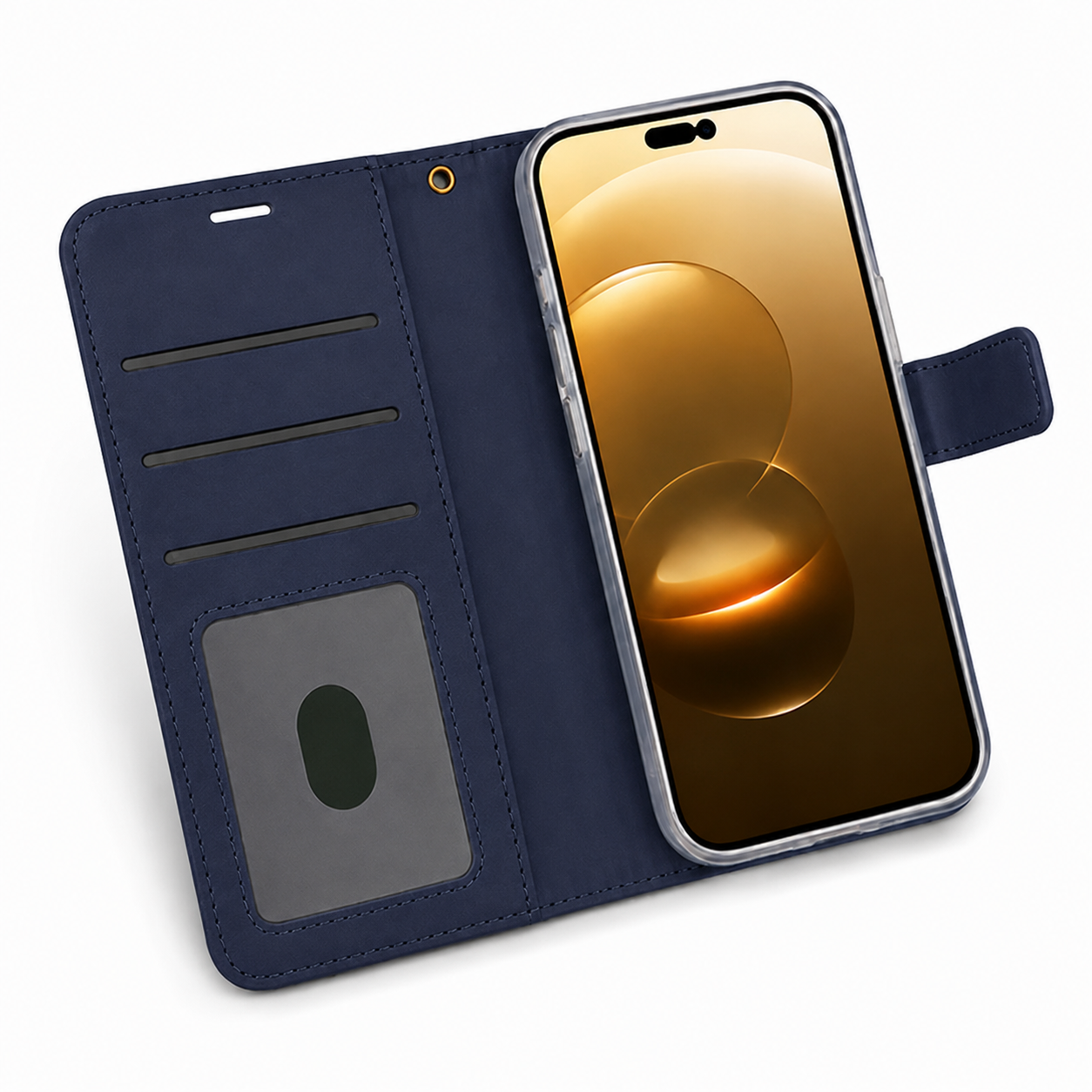 Apple iPhone 17 Pro Max Navy Flip Wallet Case Shockproof Card Holder Mobile Cover