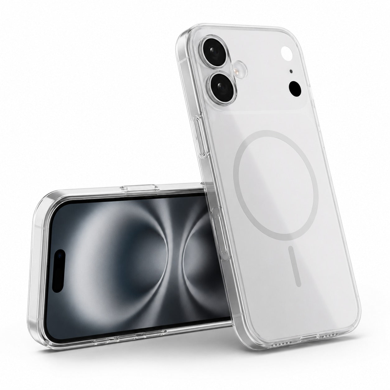 Designer White MagSafe iPhone 16 Cover, Wireless Charging Compatible Case, Impact Resistant Phone Case