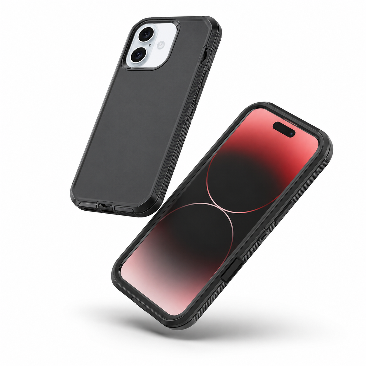 Impact-resistant matte black mobile cover for Apple iPhone 17