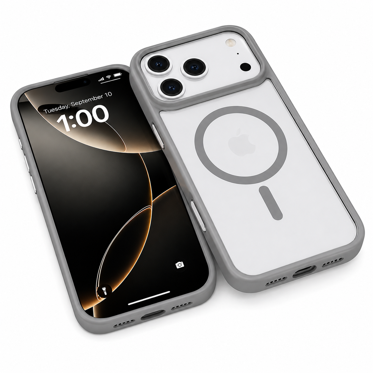 Luxury Grey Phone Case, Anti Scratch Mobile Cover, MagSafe Compatible Case, Durable Smartphone Case