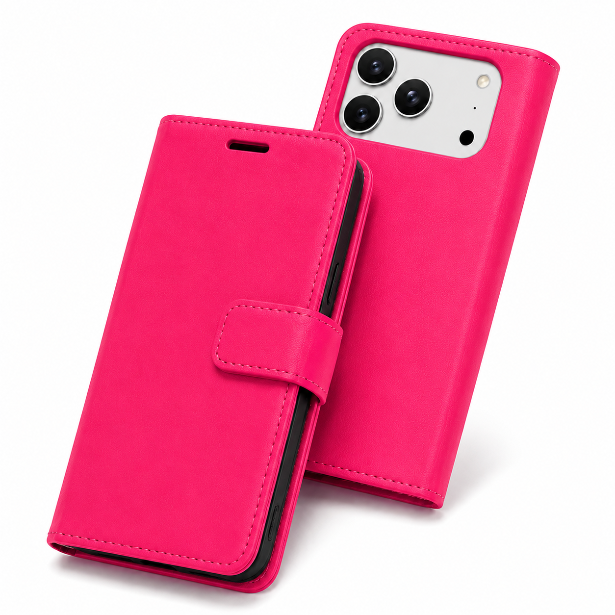 Hot Pink iPhone 17 Pro Max Case MagSafe Compatible Wallet Phone Cover