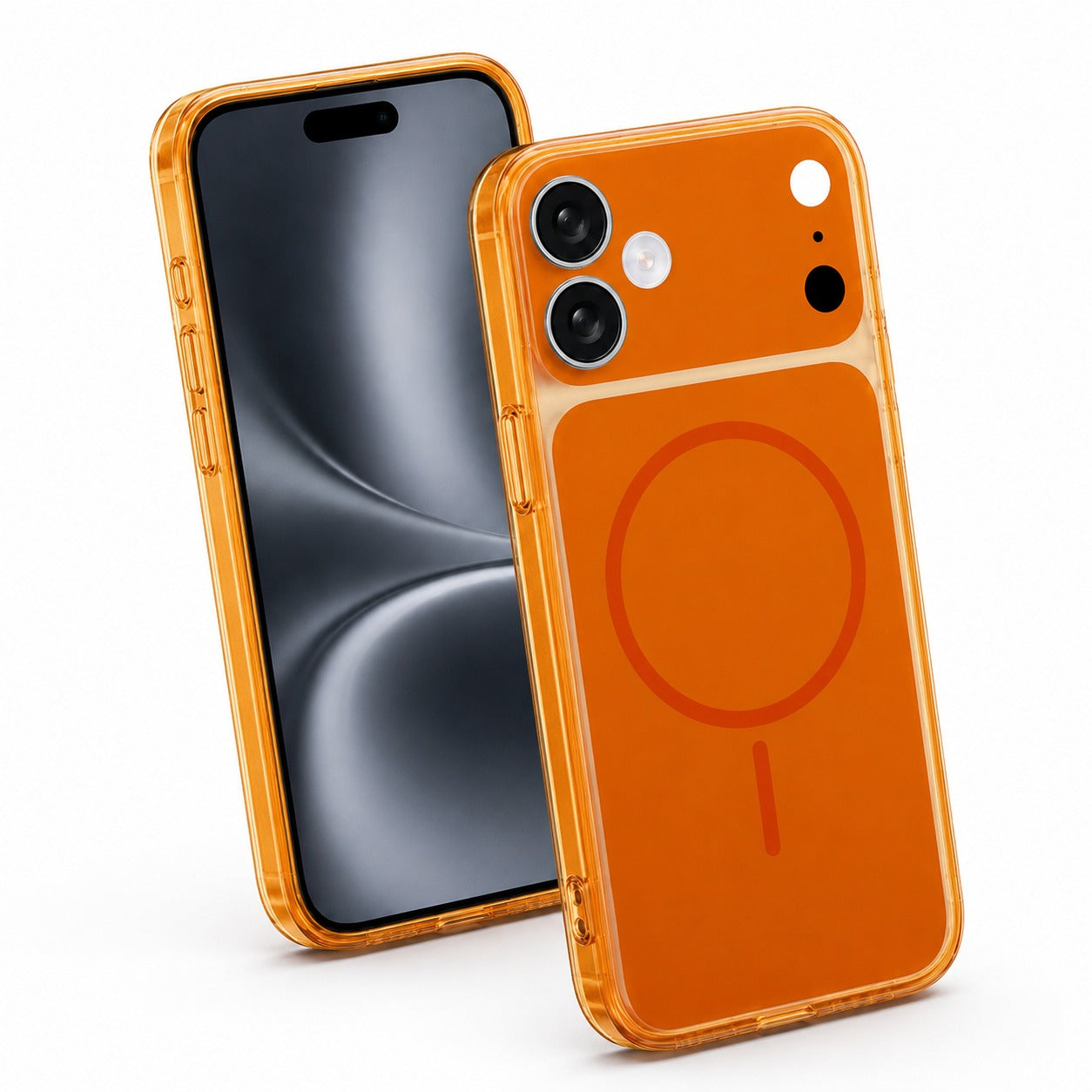 Premium Transparent Orange Phone Case, Military Grade Protective Cover, Anti Scratch iPhone 17 Case