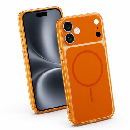 Premium Transparent Orange Phone Case, Military Grade Protective Cover, Anti Scratch iPhone 17 Case