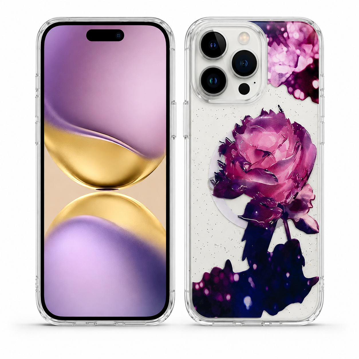 Deep purple flower MagSafe case for Apple iPhone 12 / 12 Pro