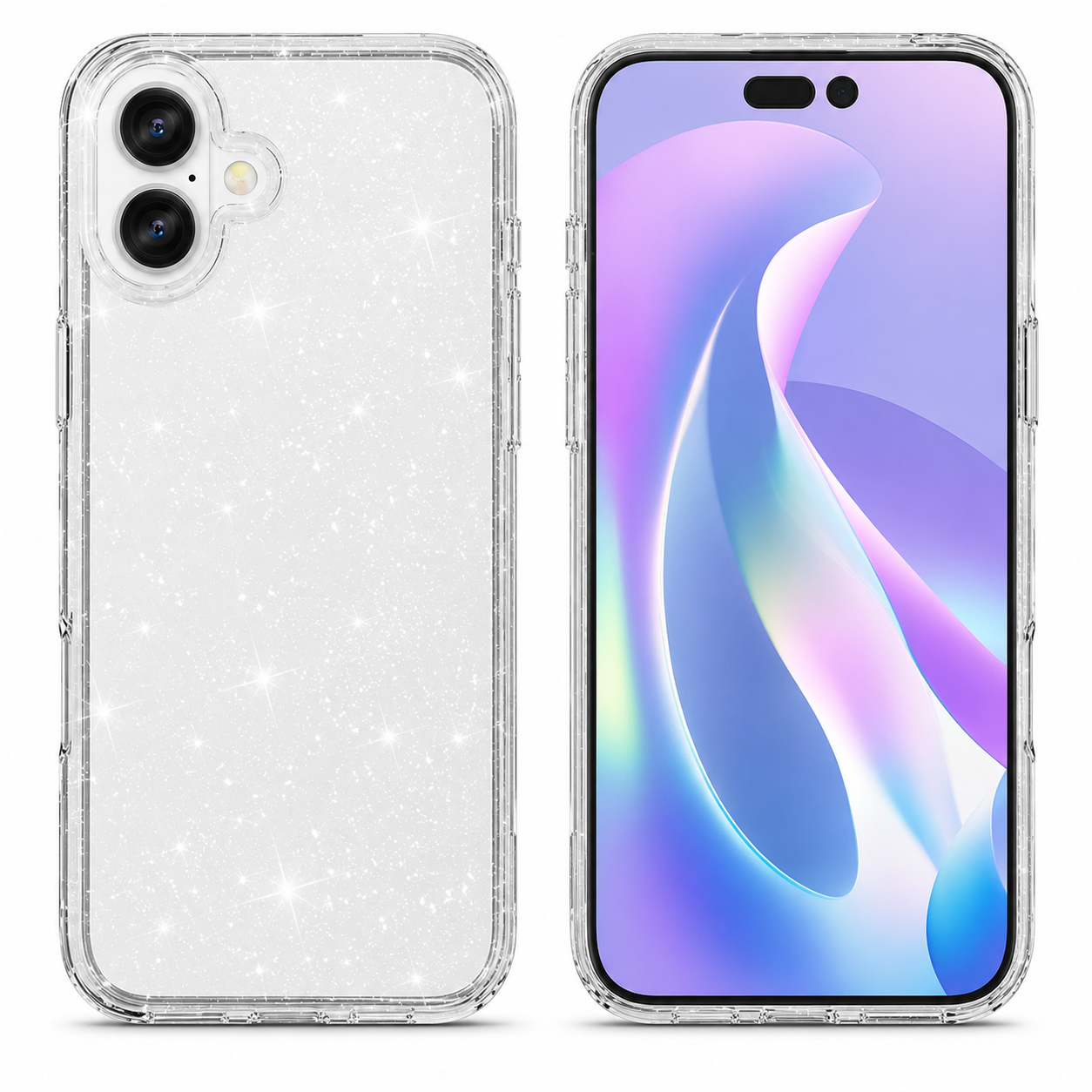 Clear sparkly transparent armor protective case for Apple iPhone 17