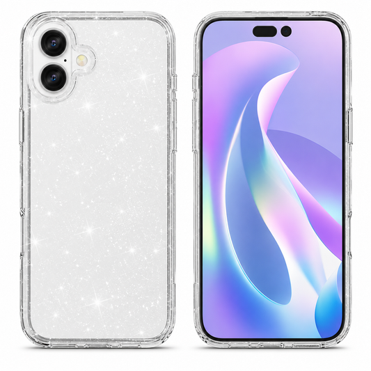 Clear sparkly transparent armor protective case for Apple iPhone 17