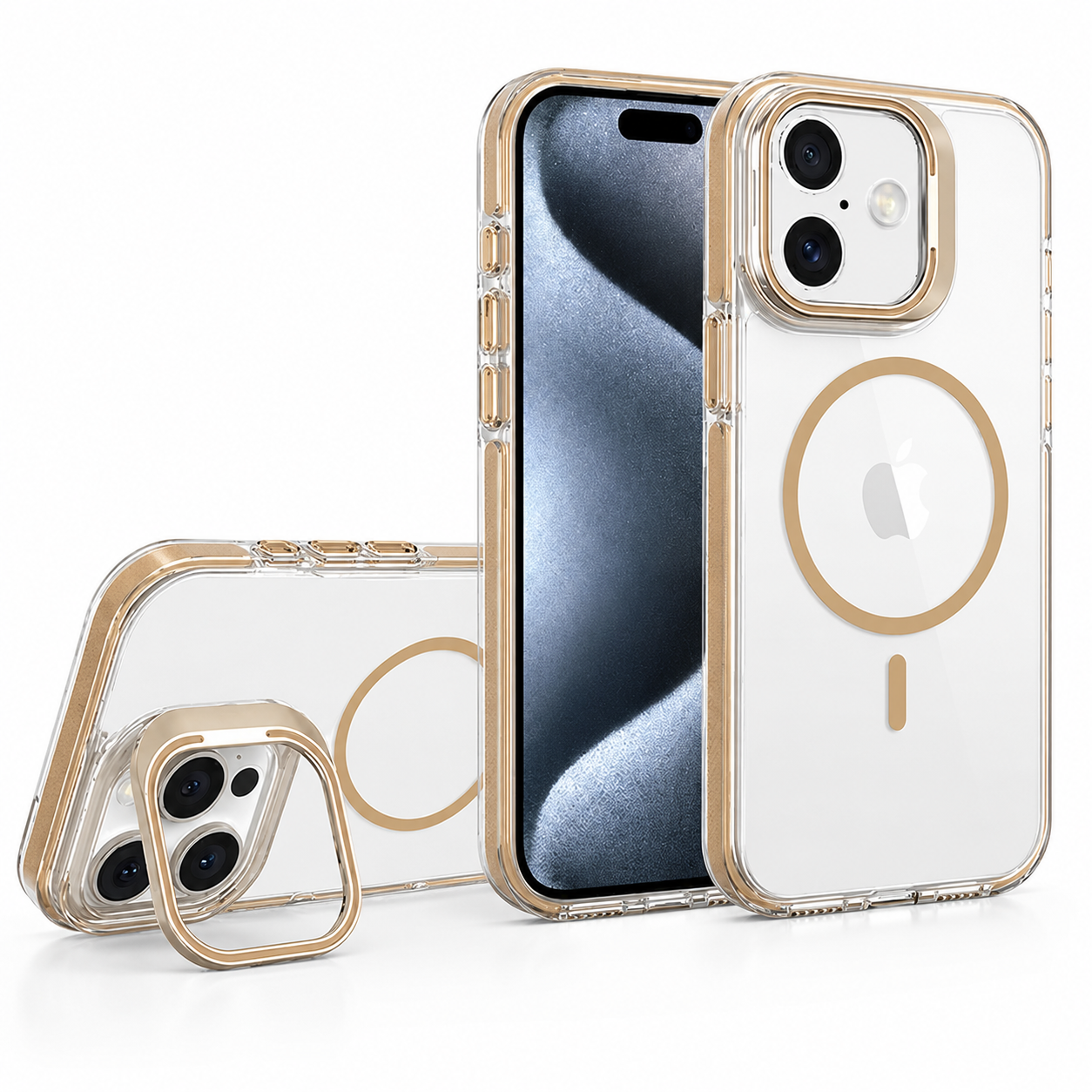 Premium MagSafe Phone Case for Apple iPhone 17 Crystal Clear Protective Mobile Cover Desert Titanium