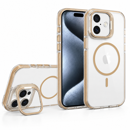 Premium MagSafe Phone Case for Apple iPhone 17 Crystal Clear Protective Mobile Cover Desert Titanium