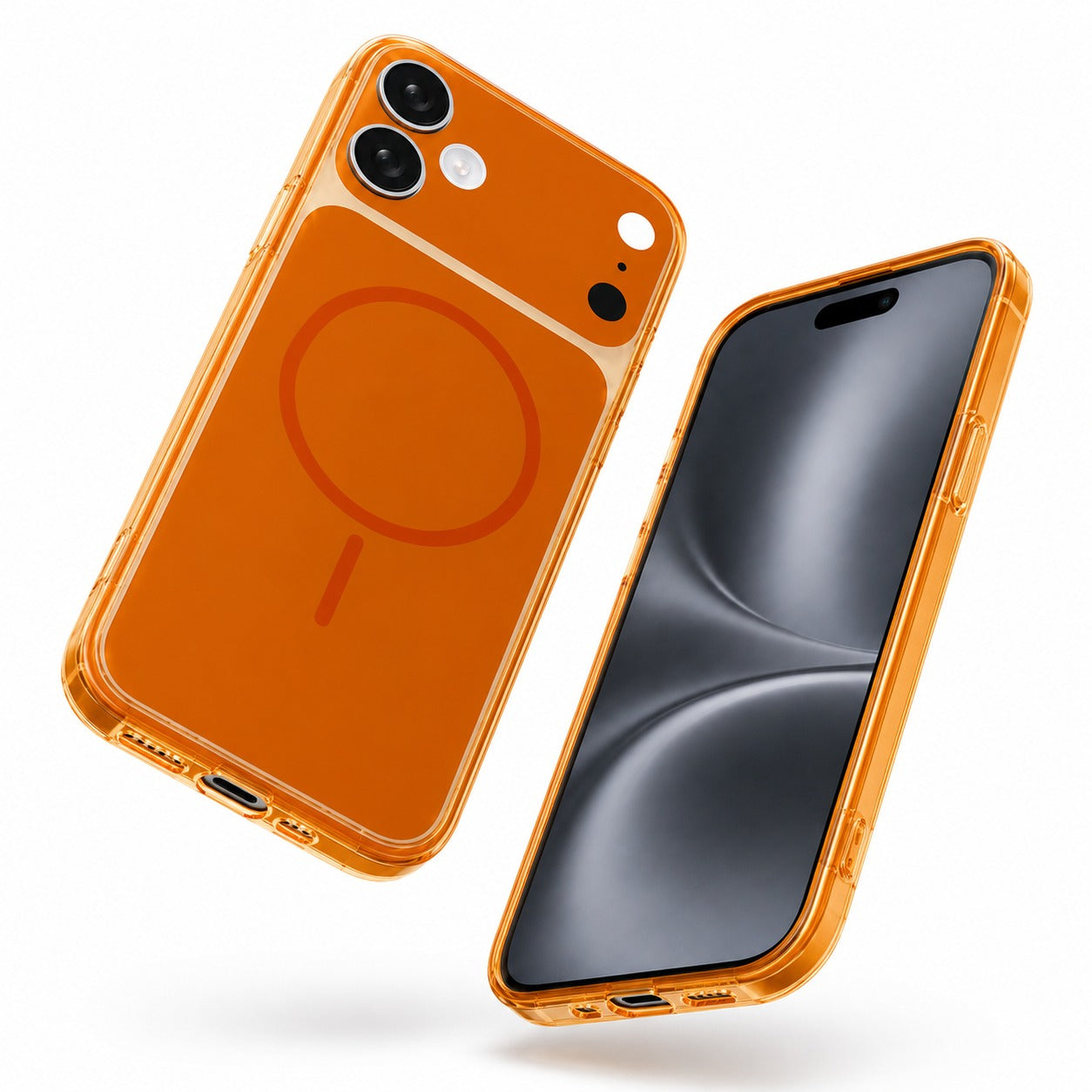 MagSafe Illusion Case Apple iPhone 17 Orange, Clear Protective Mobile Cover, Durable Shockproof Smartphone Case, Magnetic Phone Case