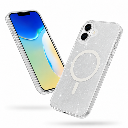 Premium Transparent Glitter Case for Apple iPhone 16 Shockproof MagSafe Protective Cover