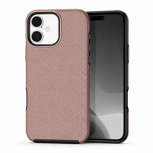 Rose gold dotted protective case for Apple iPhone 17 back view