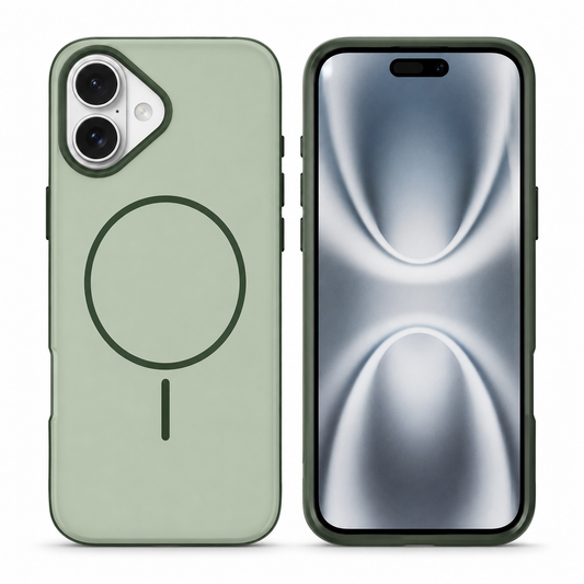 MagSafe Glam Case Apple iPhone 17 – Green with shockproof phone case design and wireless charging compatible cover