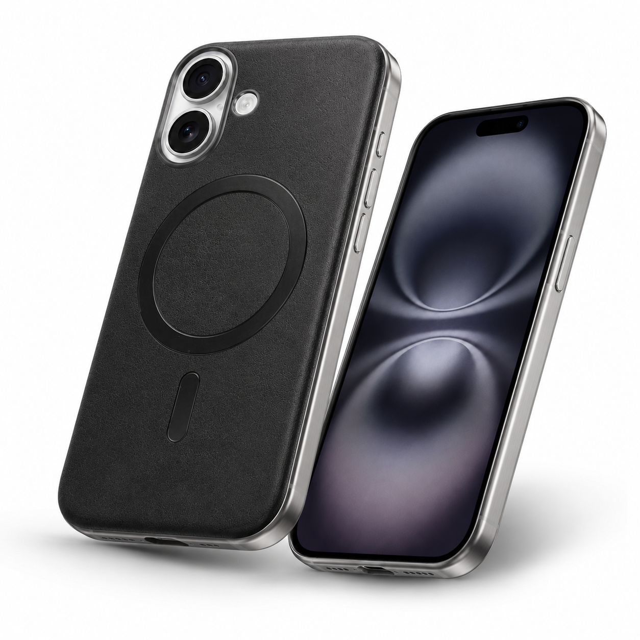 Luxury Black MagSafe Plush Case Apple iPhone 16 lightweight durable protective phone case