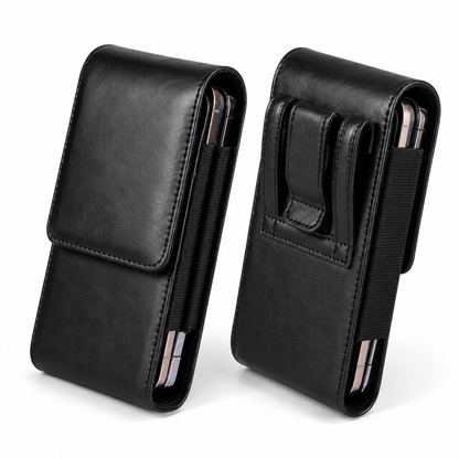 Black Belt Pouch Vertical for Apple iPhone 17 Pro Max with Metal Clip Phone Holster