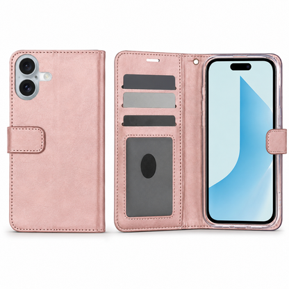 Rose gold Photo ID wallet case for Apple iPhone 17 with card holder