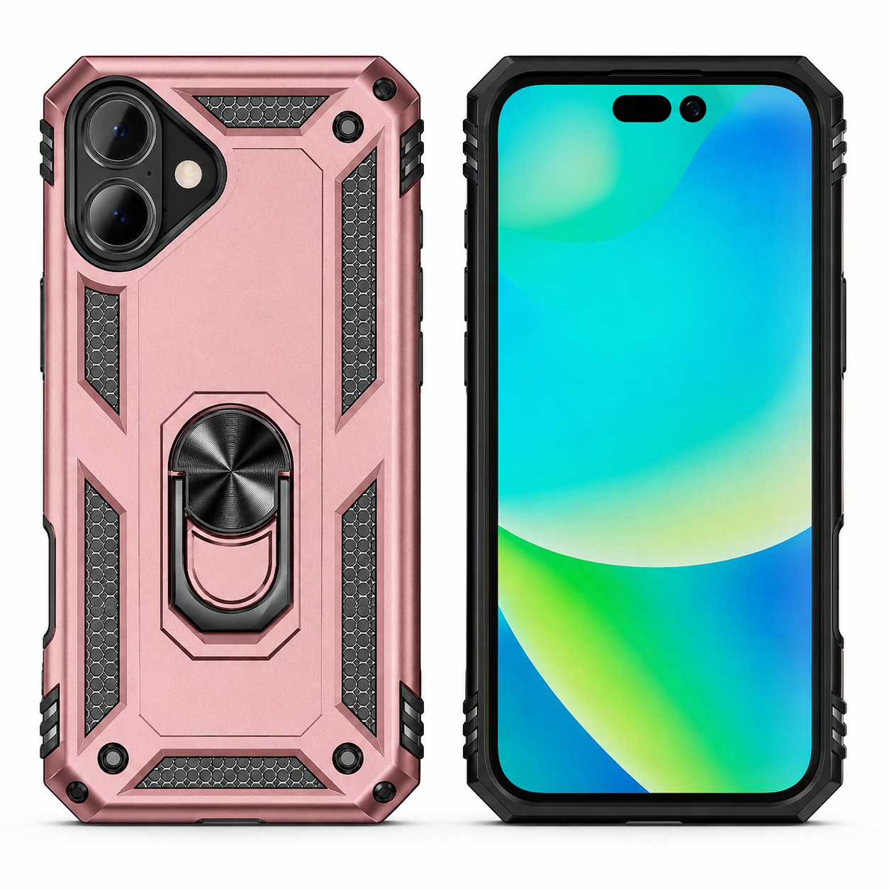 Rose gold anti-drop hybrid protective case for Apple iPhone 17