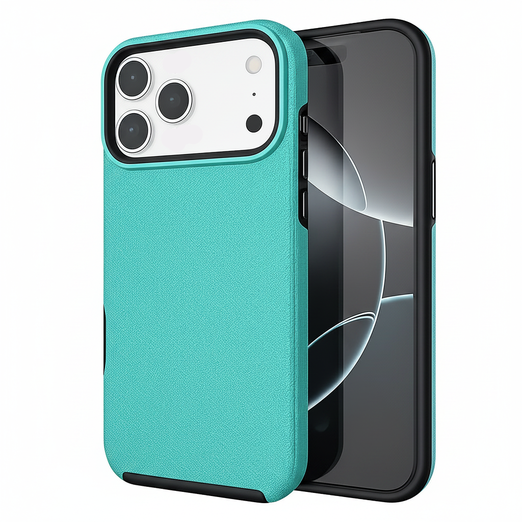 Teal Dotted Comm Case for Apple iPhone 17 Pro Max Shockproof Phone Case MagSafe Compatible Cover.