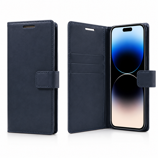 Navy Goospery BlueMoon diary wallet case for Apple iPhone 17