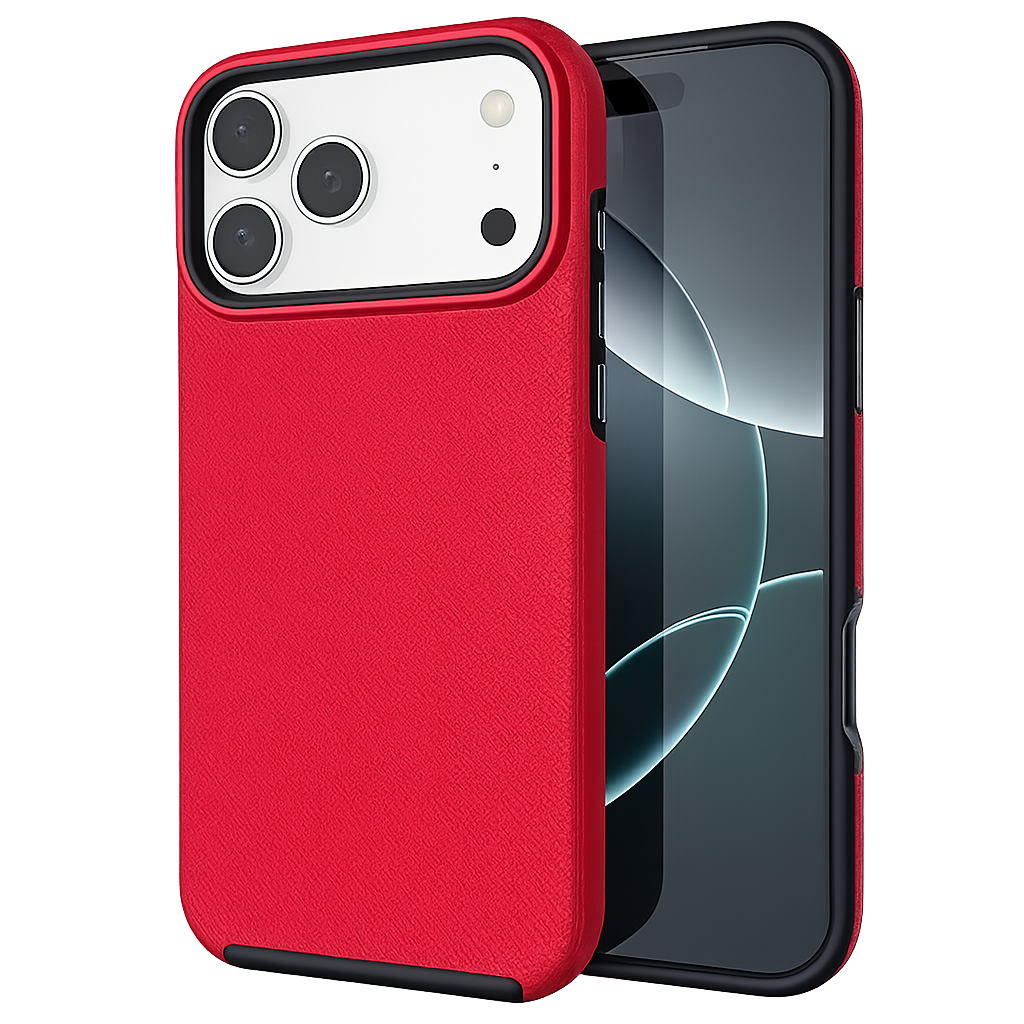 Red iPhone 17 Pro Case, Dotted Comm Case, MagSafe Phone Case, Protective Phone Cover, Shockproof Mobile Case