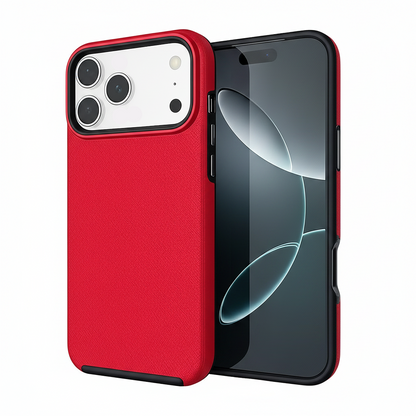Red iPhone 17 Pro Max Case, Dotted Comm Case, MagSafe Phone Case, Protective Phone Cover, Shockproof Mobile Case