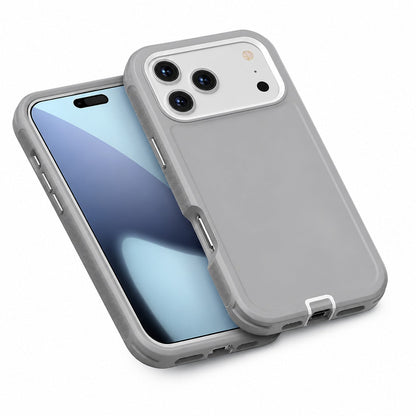 Grey Rugged Phone Case for Apple iPhone 17 Pro, Slim Protective Case, Wireless Charging Compatible Cover