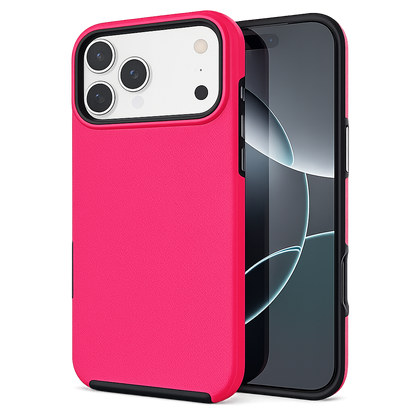  Hot Pink iPhone 17 Pro Case, Dotted Comm Case, Protective Phone Case, MagSafe Compatible Cover