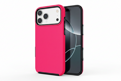  Hot Pink iPhone 17 Pro Max Case, Dotted Comm Case, Protective Phone Case, MagSafe Compatible Cover