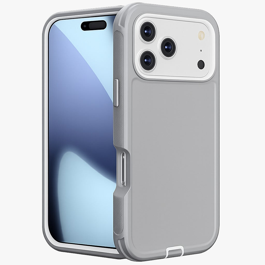 Grey Triple Protection Case for Apple iPhone 17 Pro, Shockproof Phone Case, MagSafe Compatible Cover