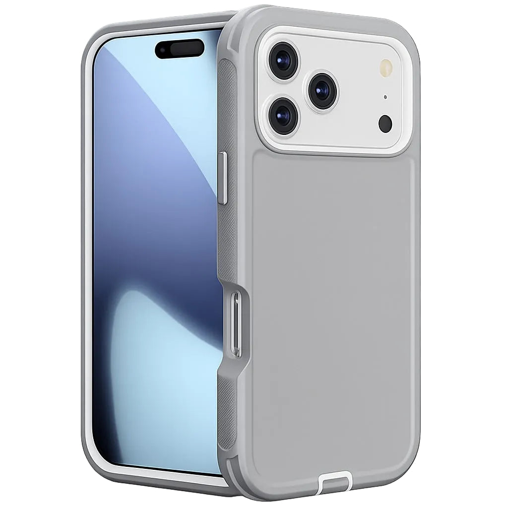 Grey Triple Protection Case for Apple iPhone 17 Pro, Shockproof Phone Case, MagSafe Compatible Cover